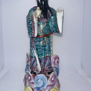 Ceramic Figurine with Multicolor Design